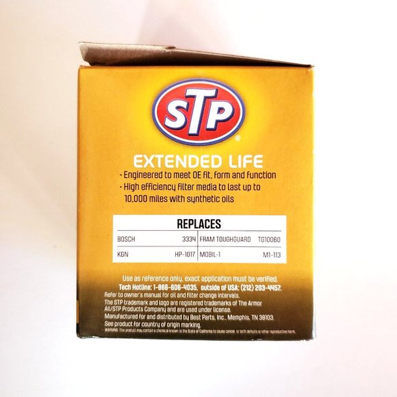 STP Extended Life Oil Filter S10060XL (10,000 Miles With Synthetic Oil) New - Picture 6 of 6